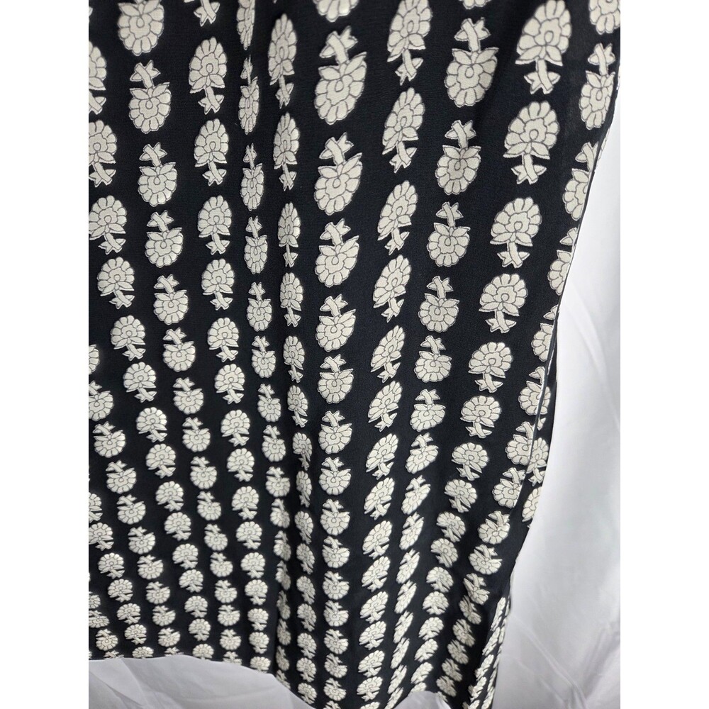 Madewell 100% Silk Black Floral Print Slip Dress Size M Pockets Midi - Picture 4 of 9